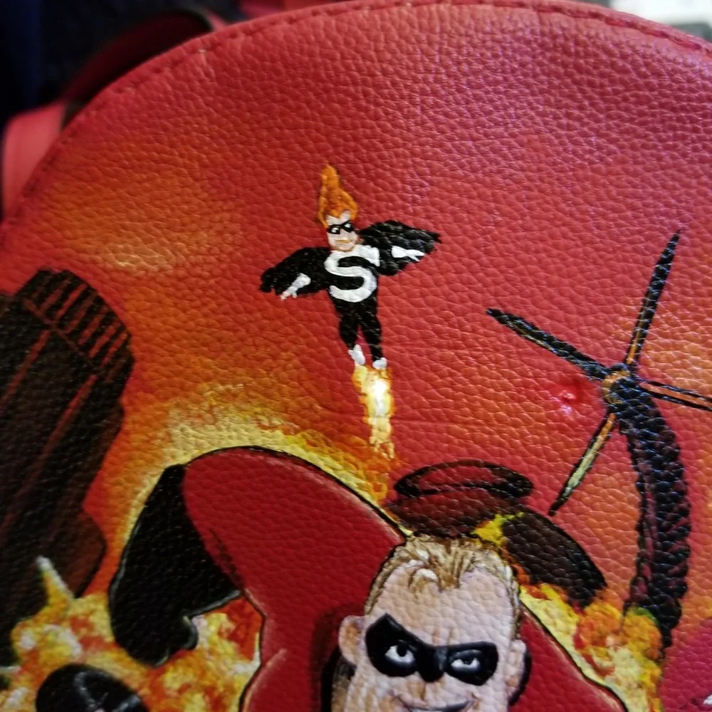 HAND PAINTED 100% Original Red Backpack! - Picture 8 of 12